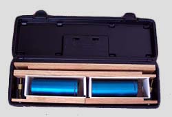 Sensors packed in carrying case